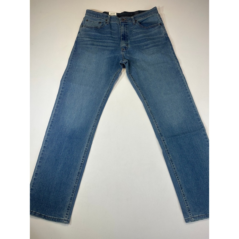 Wrangler Authentics Mens Comfort Flex Waist Jeans Blue 34x32 Straight Leg Denim